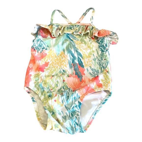 3/$15 Old Navy Girls Floral Bathing Suit Summer Spring 18-24M - Picture 1 of 6